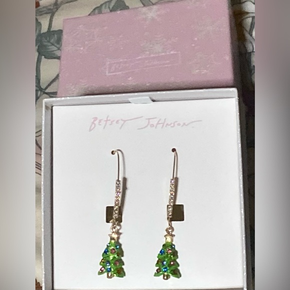 Betsey Johnson Festive Christmas Tree earrings - Picture 2 of 3